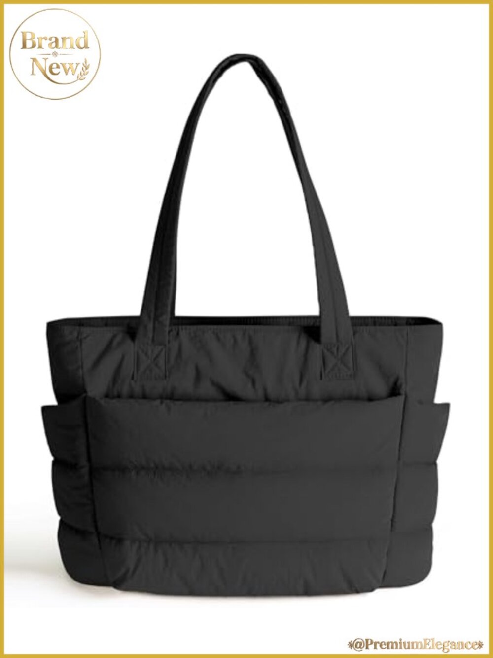 Quilted Puffer Tote Bag Women Laptop Carrying Work